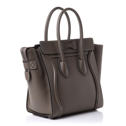 Celine Drummed Calfskin Micro Luggage Souris 2 of 10