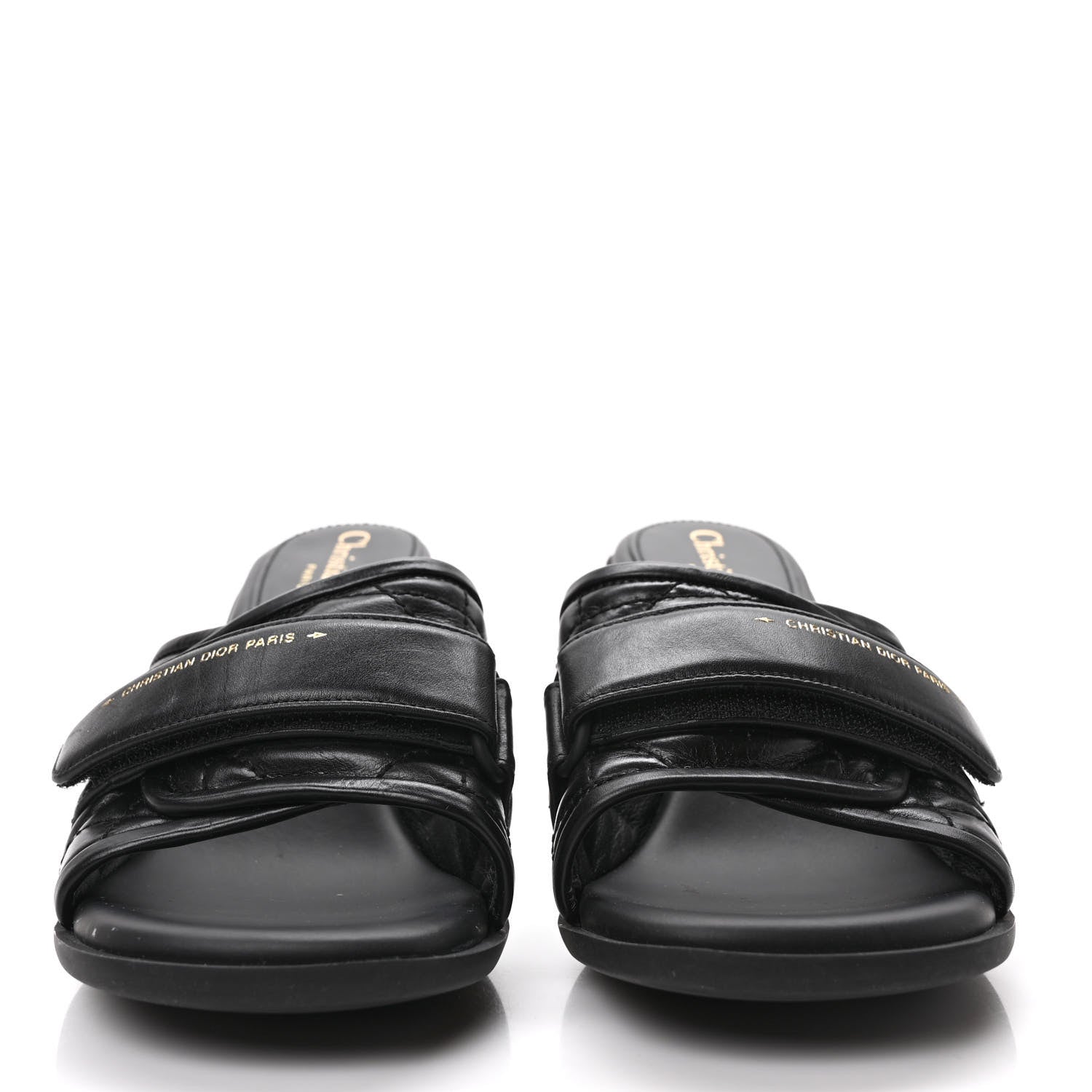 Christian Dior Calfskin Cannage Quilted Dio(r)evolution 80mm Slide Sandals 37 Black 2 of 9