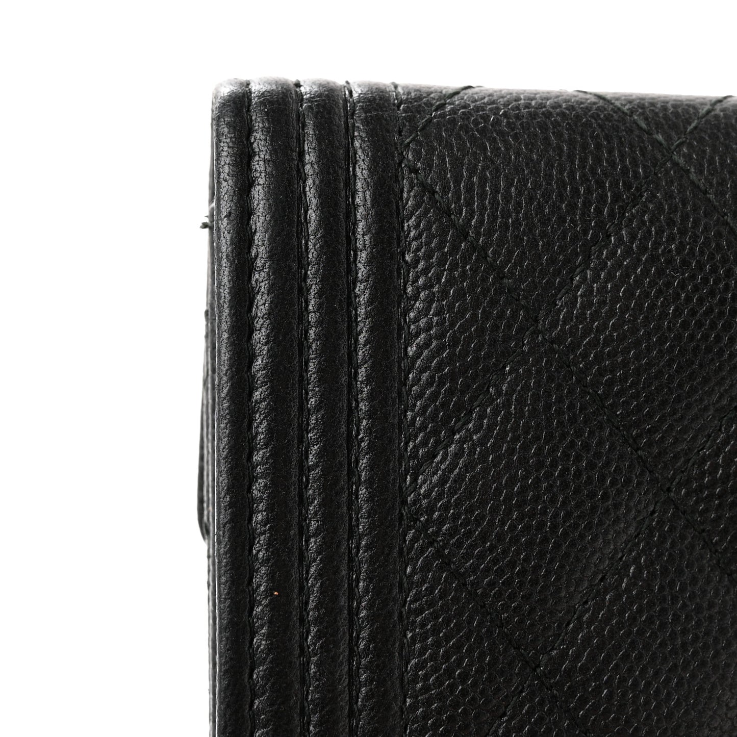Caviar Quilted Boy Flap Card Holder So Black