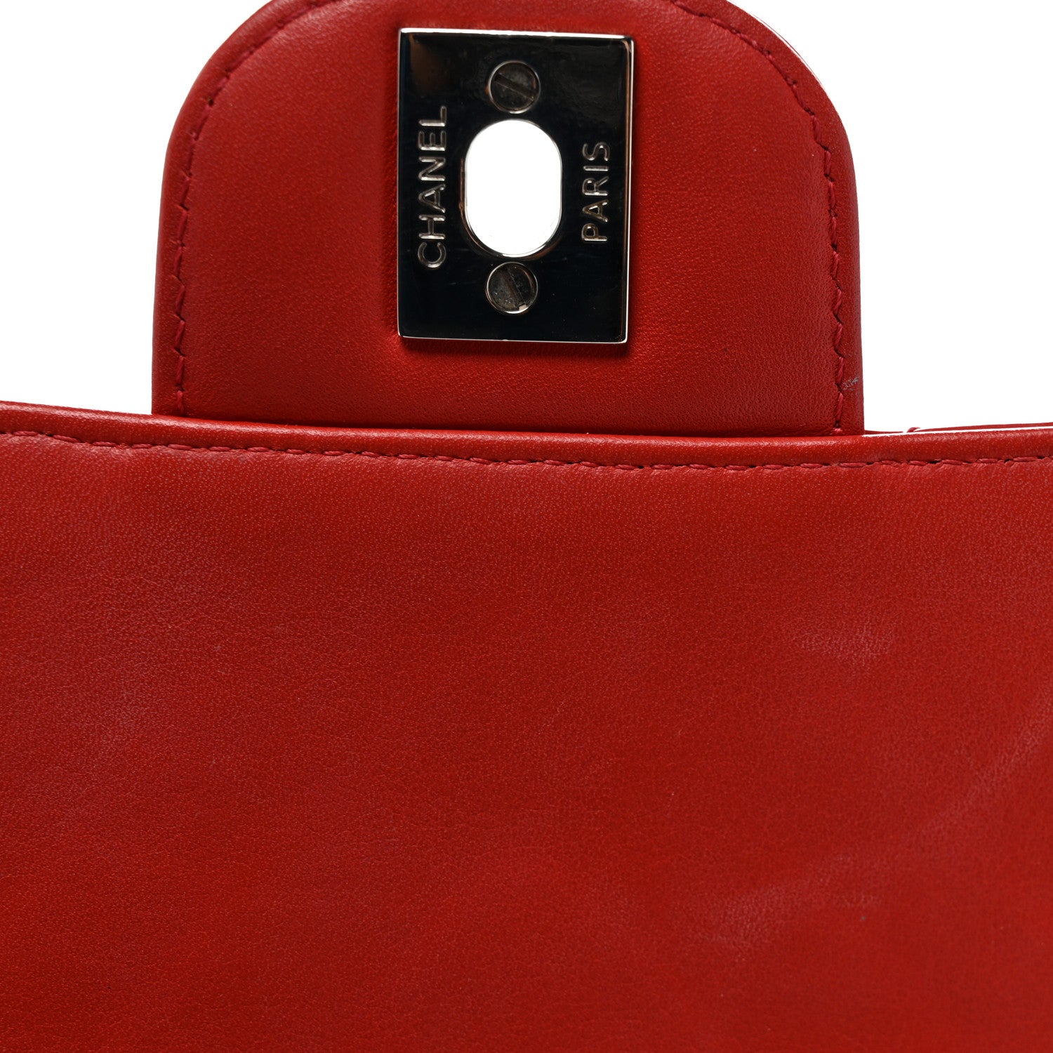 Chanel Patent Chevron Quilted Mini Square Flap Red 12 of 12