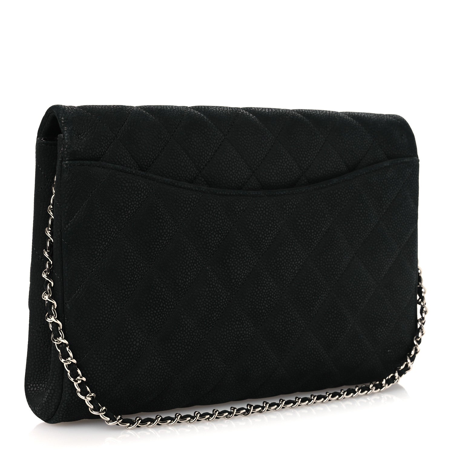 Chanel Iridescent Caviar Quilted Clutch With Chain Flap Black 3 of 12