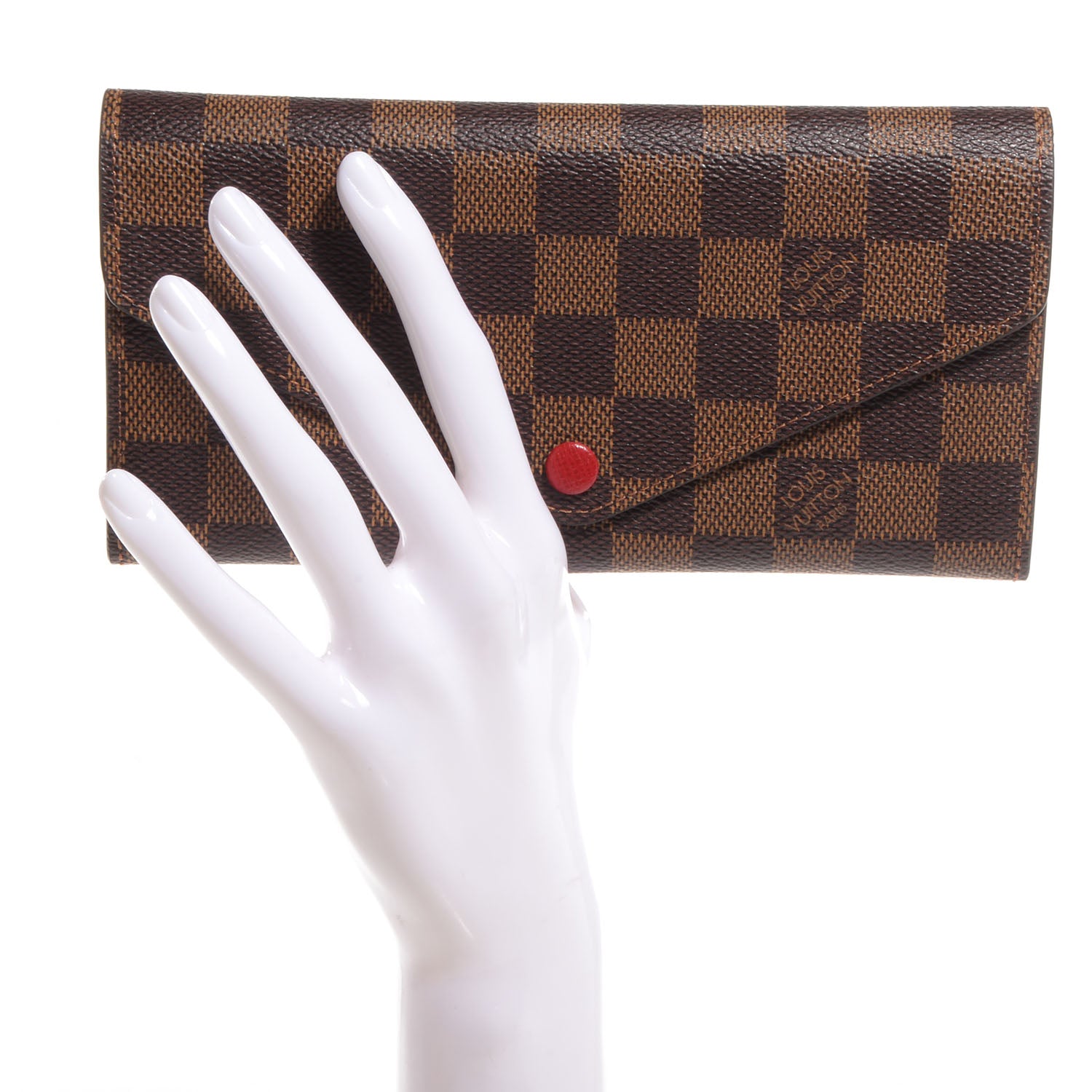 Louis Vuitton Damier Ebene Josephine Wallet Red 2 of 8