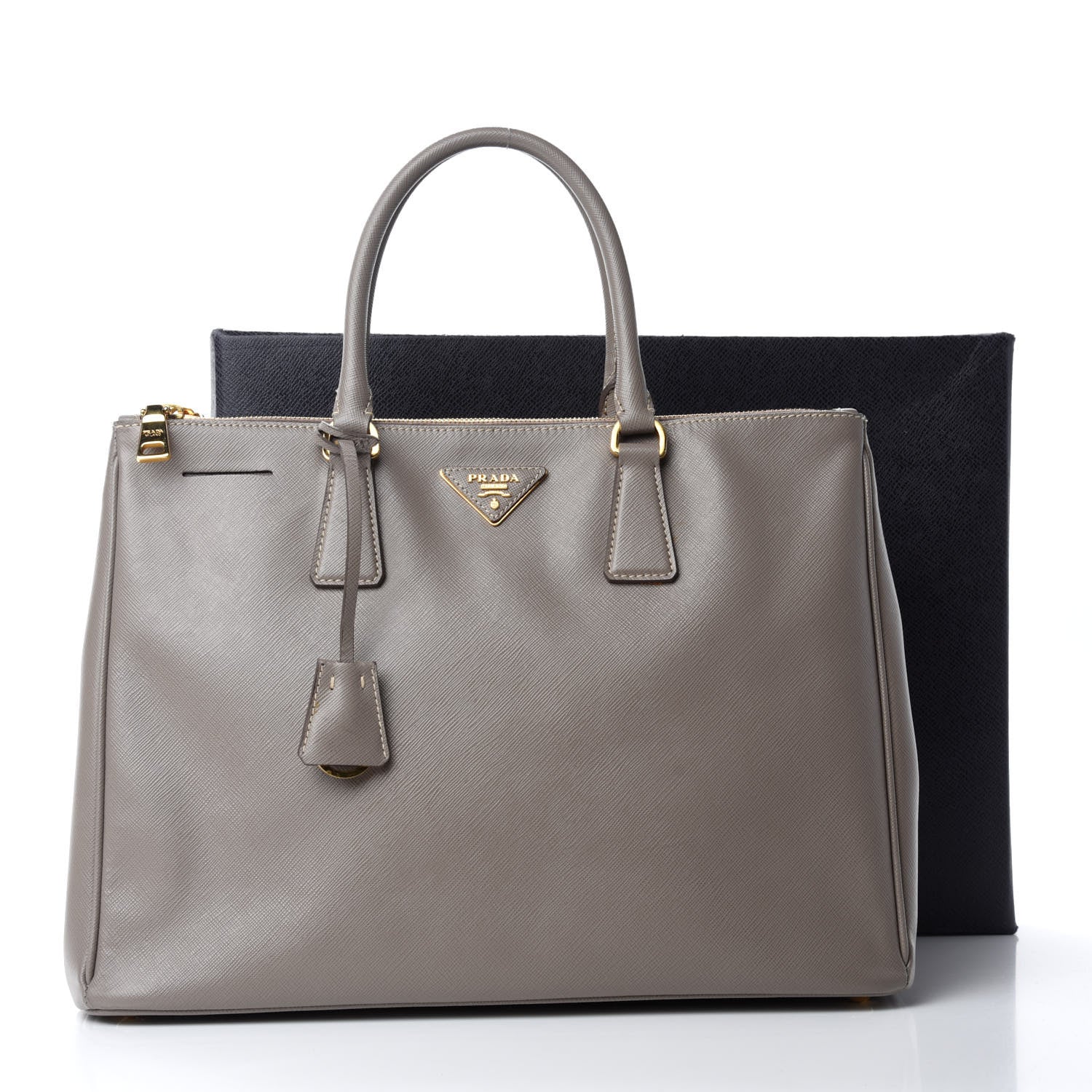 Prada Saffiano Lux Large Double Zip Tote Argilla 12 of 12