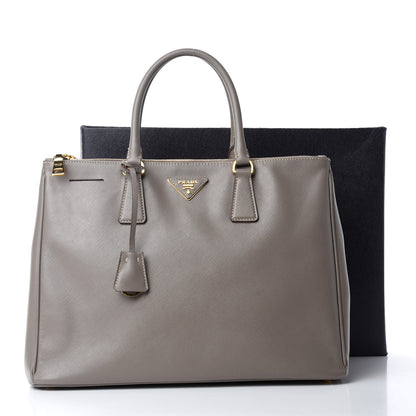Prada Saffiano Lux Large Double Zip Tote Argilla 12 of 12