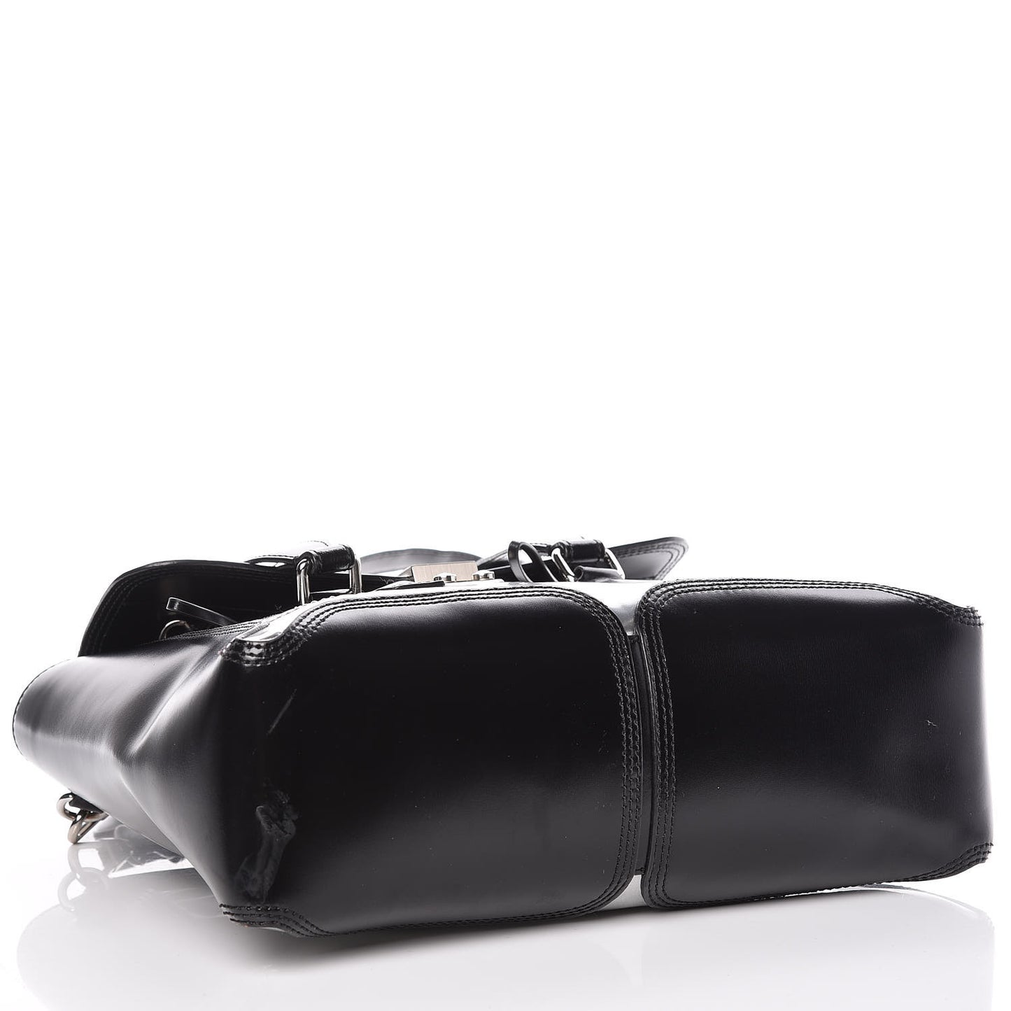 3.1 Smooth Calfskin Specchio Medium Pashli Satchel Black Silver
