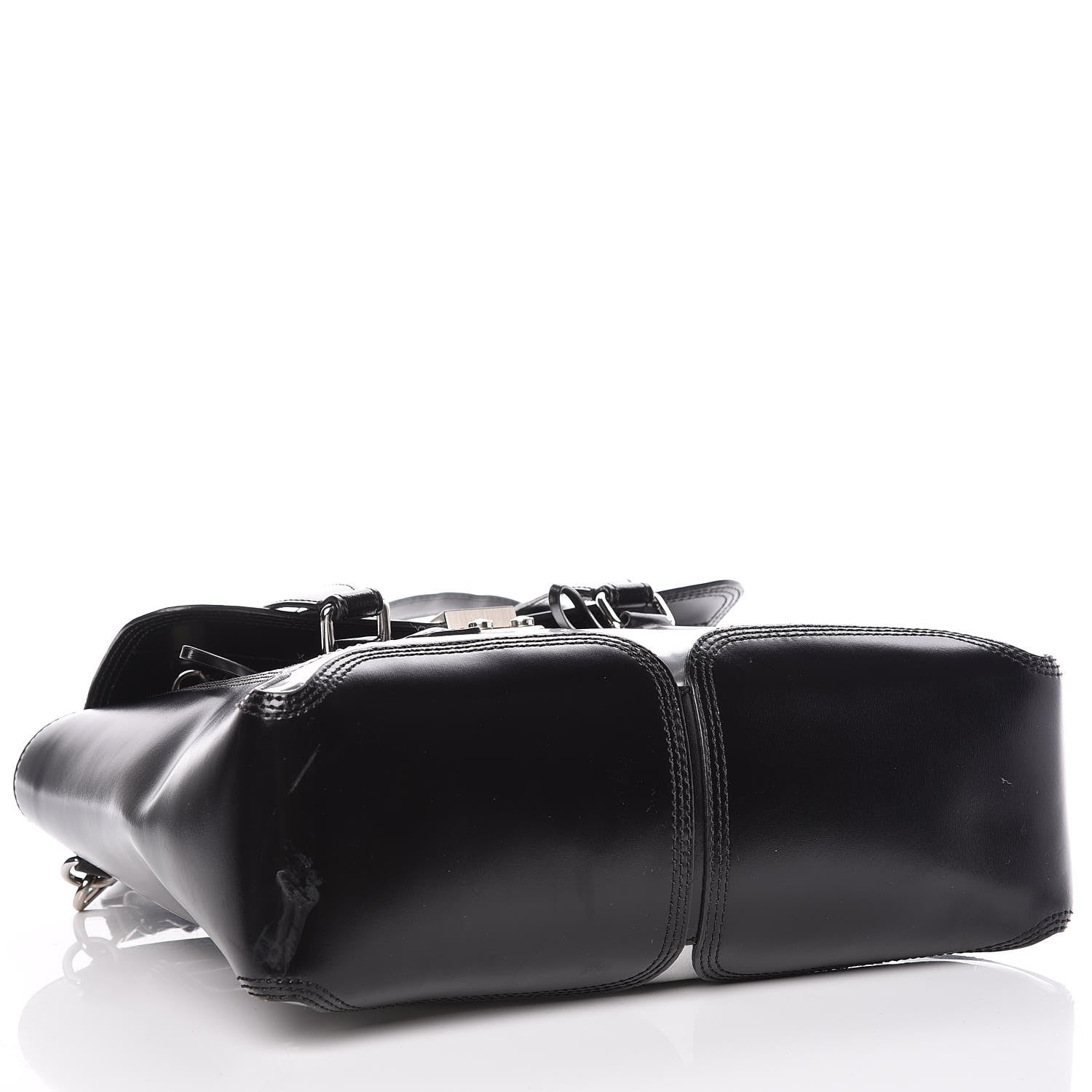 3.1 Phillip Lim 3.1 Smooth Calfskin Specchio Medium Pashli Satchel Black Silver 4 of 16