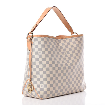 Louis Vuitton Damier Azur Delightful MM Rose Ballerine 3 of 9