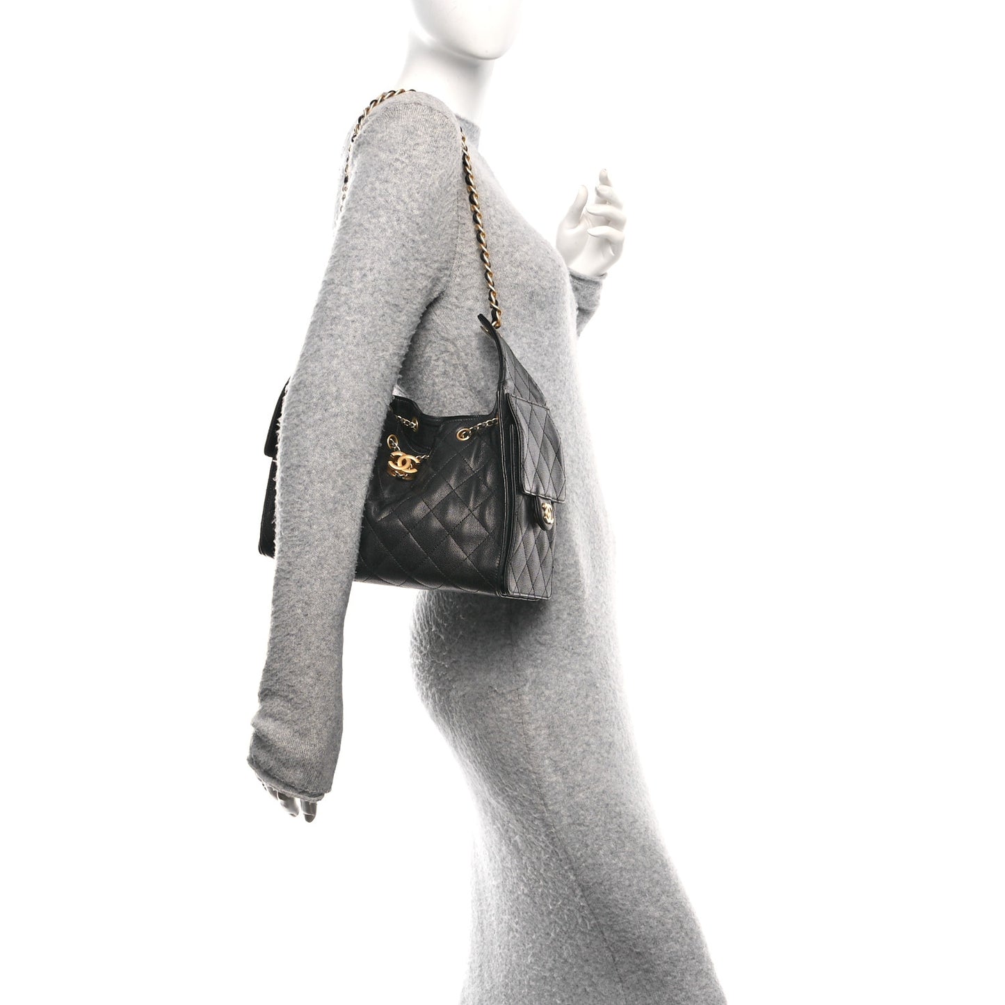 Caviar Quilted Small Chanel 25 Handbag Black