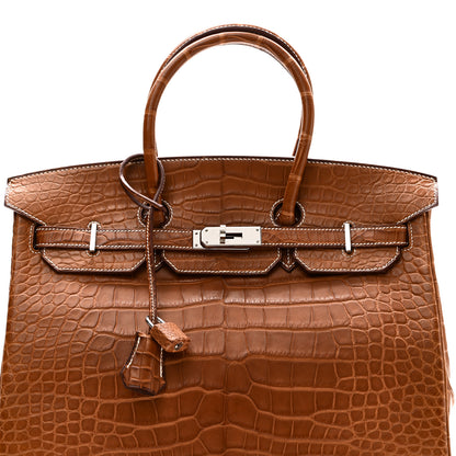Hermes Matte Alligator Birkin 35 Fauve 8 of 11