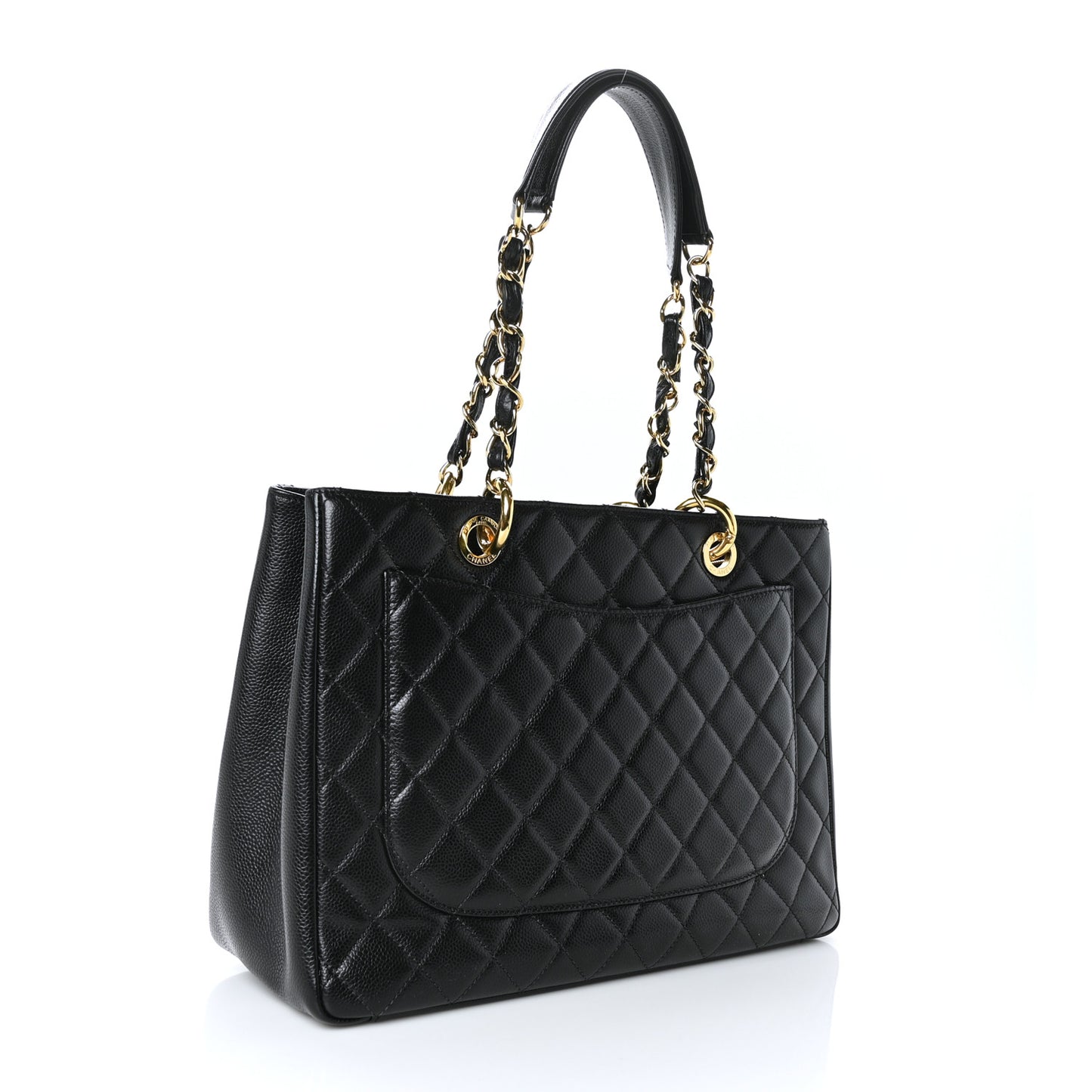 Caviar Quilted Grand Shopping Tote GST Black