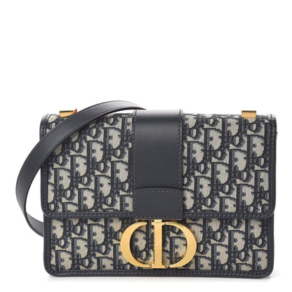 Christian Dior Oblique 30 Montaigne Flap Bag Blue 2 of 11