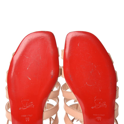 Christian Louboutin Calf Vegetale Neronna Flat Sandals 38 Natural 10 of 11