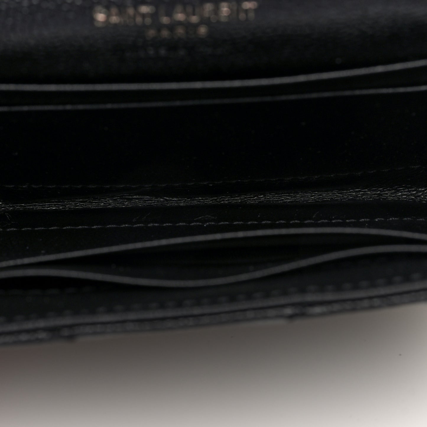 Grain De Poudre Matelasse Chevron Small Monochome Monogram Envelope Wallet Black