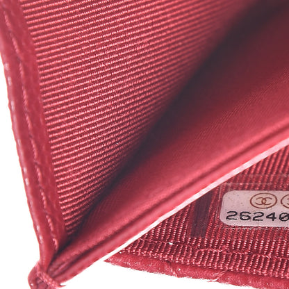 Chanel Caviar Quilted Flap Card Holder Dark Red 8 of 9