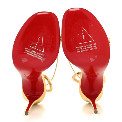 Christian Louboutin Metallic Kid Spiked So Me 100 Sandals 38 Gold 5 of 8