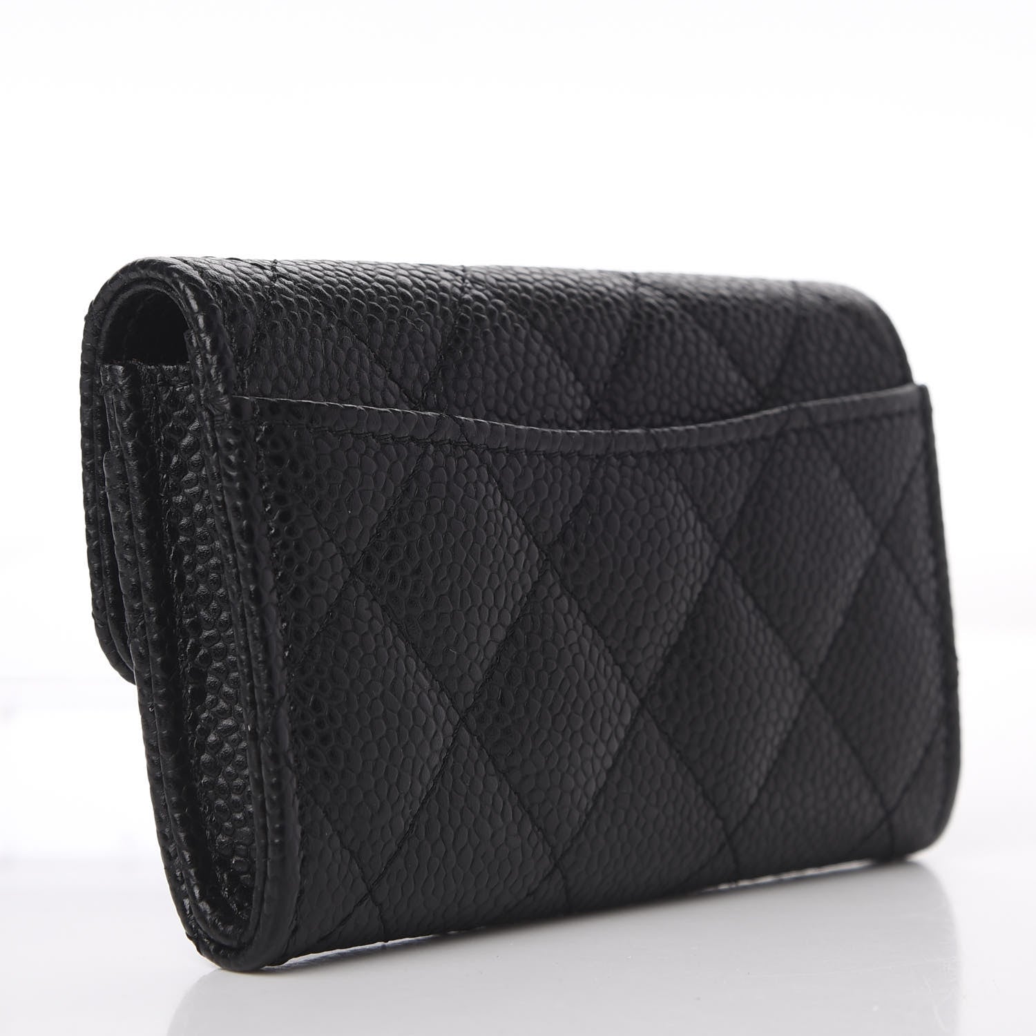 Chanel Caviar Quilted Flap Card Holder Wallet Black 3 of 9
