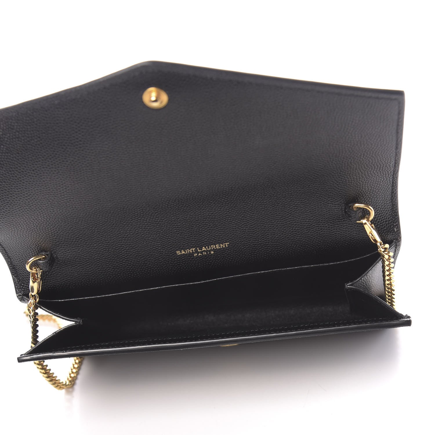 Saint Laurent Grain De Poudre Uptown Chain Wallet Black 6 of 12