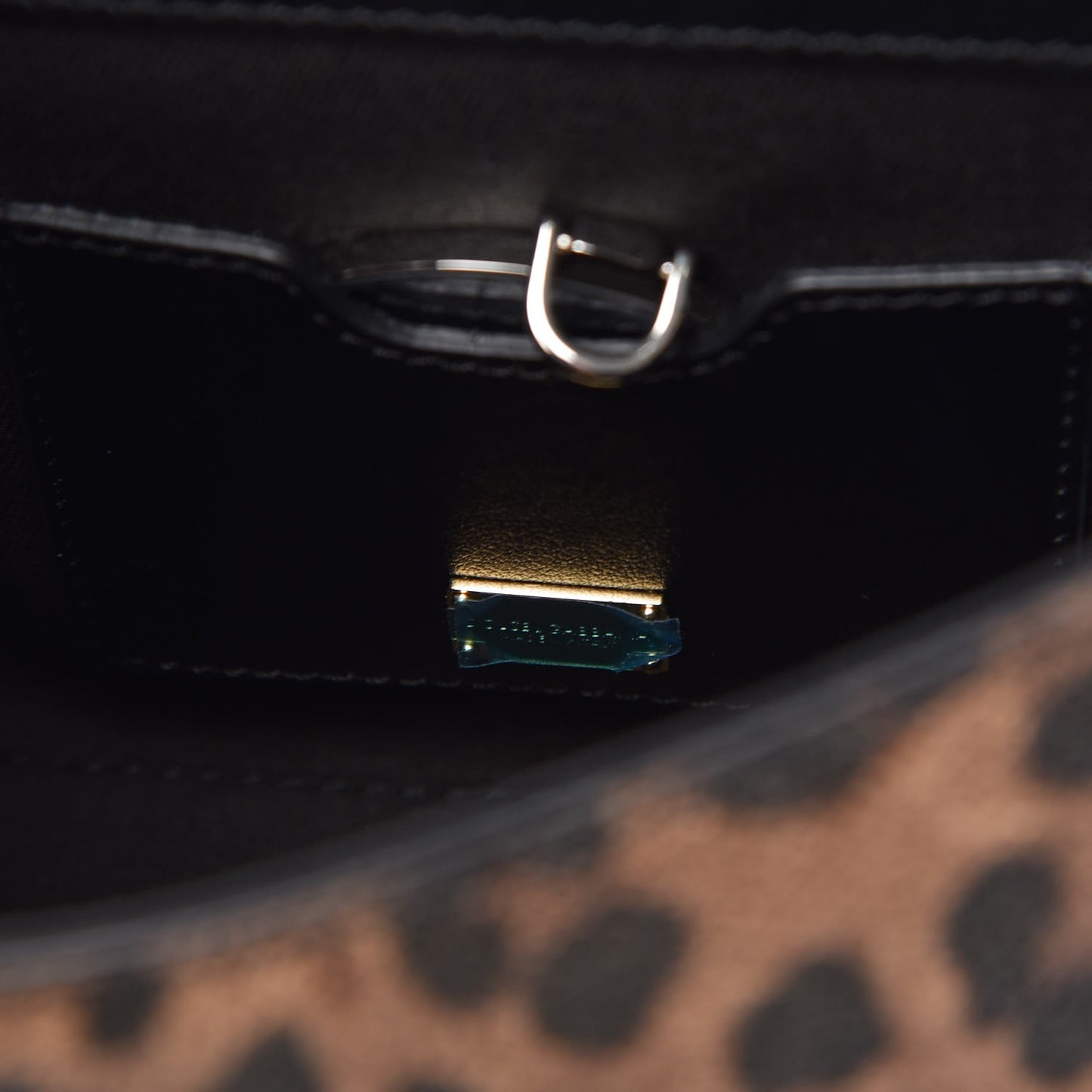 Dauphine Leopard Print Small Miss Sicily Satchel Black