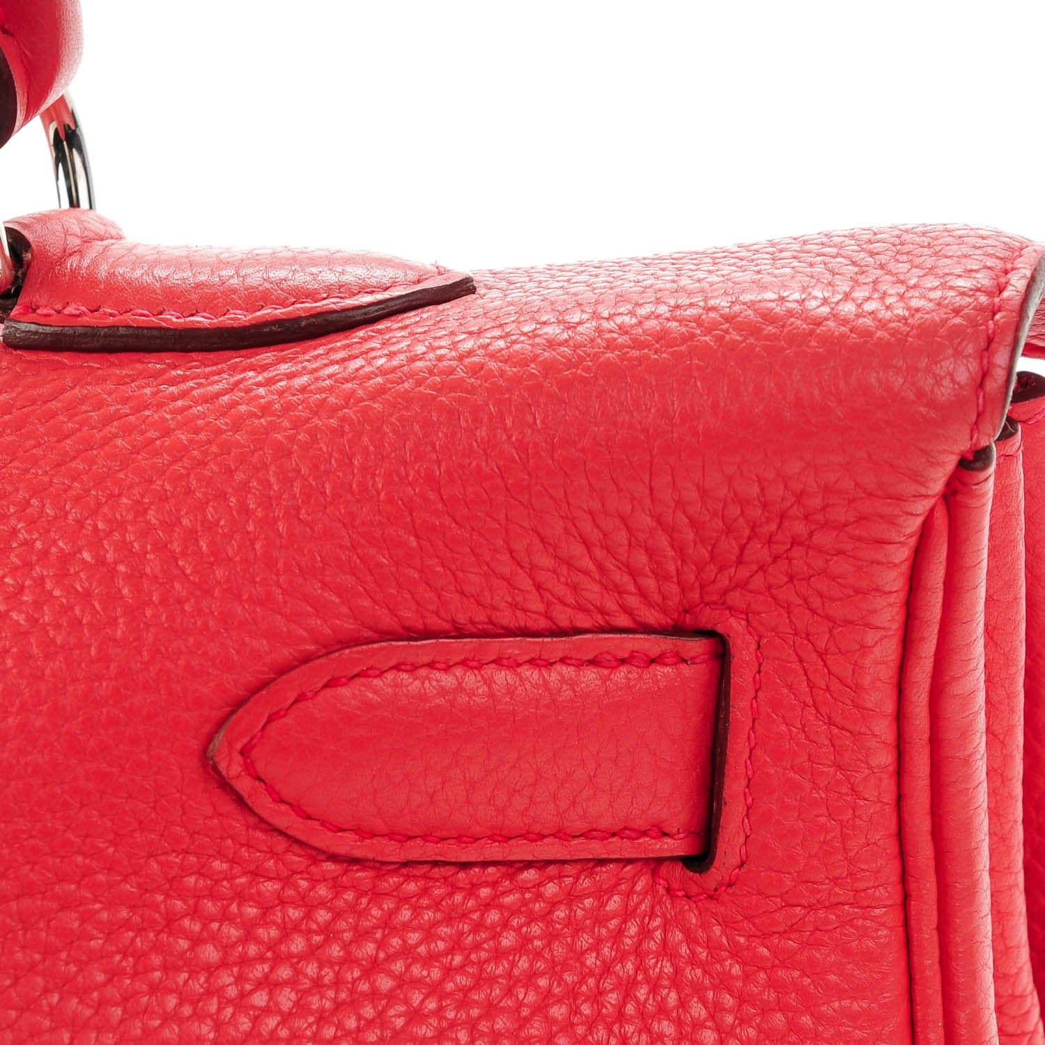 Hermes Taurillon Clemence Fringe Shoulder Kelly 40 Bougainvillea 16 of 21