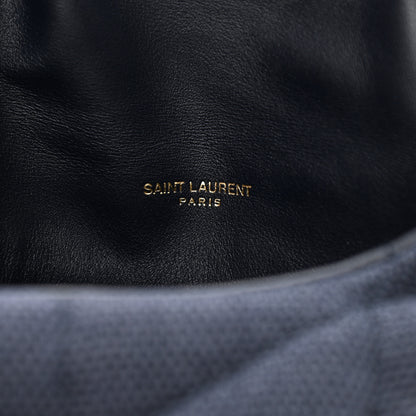 Saint Laurent Canvas Quilted Toy Loulou Puffer Monogram Chain Satchel Deep Marine 6 of 10
