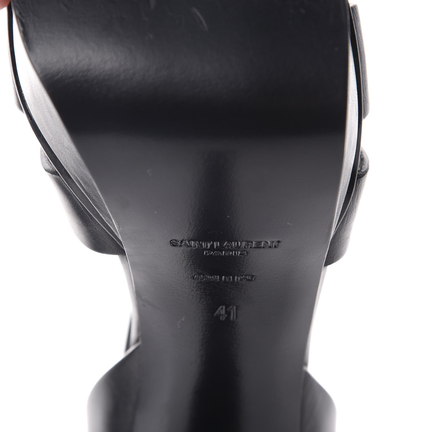 Saint Laurent Calfskin Tribute 105 Platform Sandals 41 Black 8 of 9