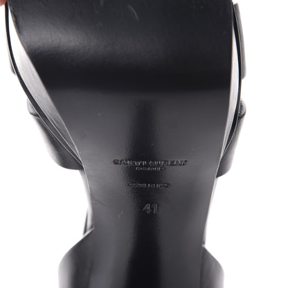 Saint Laurent Calfskin Tribute 105 Platform Sandals 41 Black 8 of 9