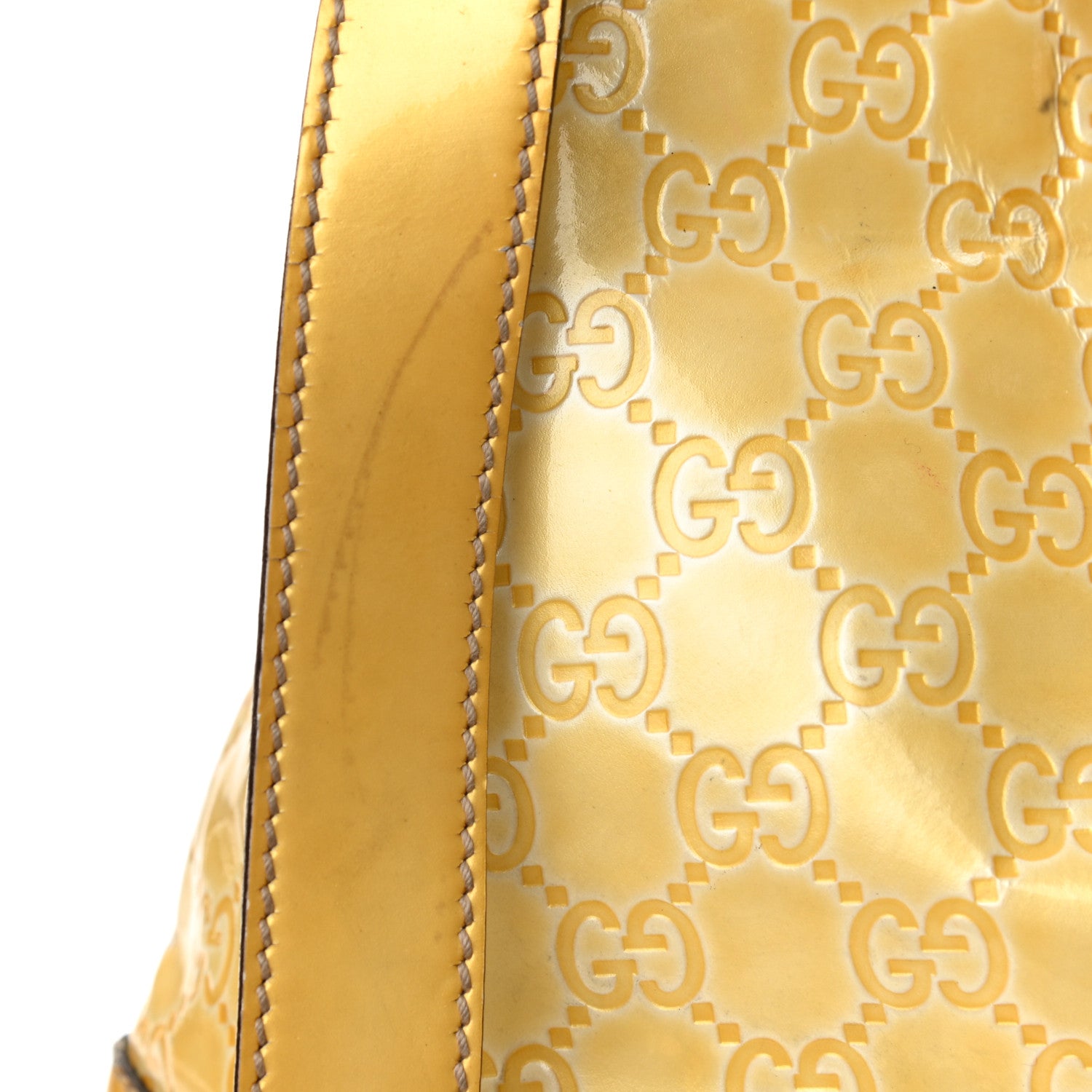 Gucci Shine Guccissima Medium Indy Top Handle Hobo Yellow 14 of 18
