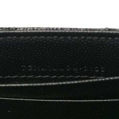 Saint Laurent Grain De Poudre Matelasse Chevron Small Monogram Envelope Wallet Black 7 of 7
