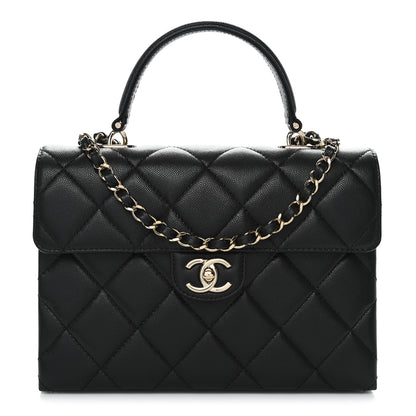 Chanel Caviar Quilted Medium Retro Twist Top Handle Flap Black 1 of 14