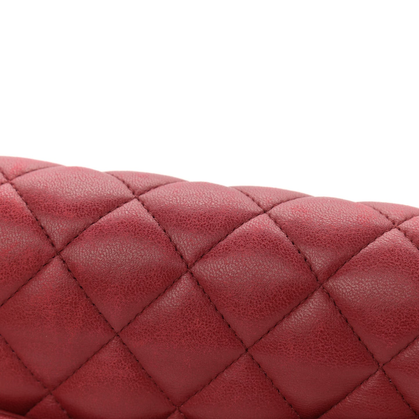 Lambskin Quilted Medium Double Flap Red