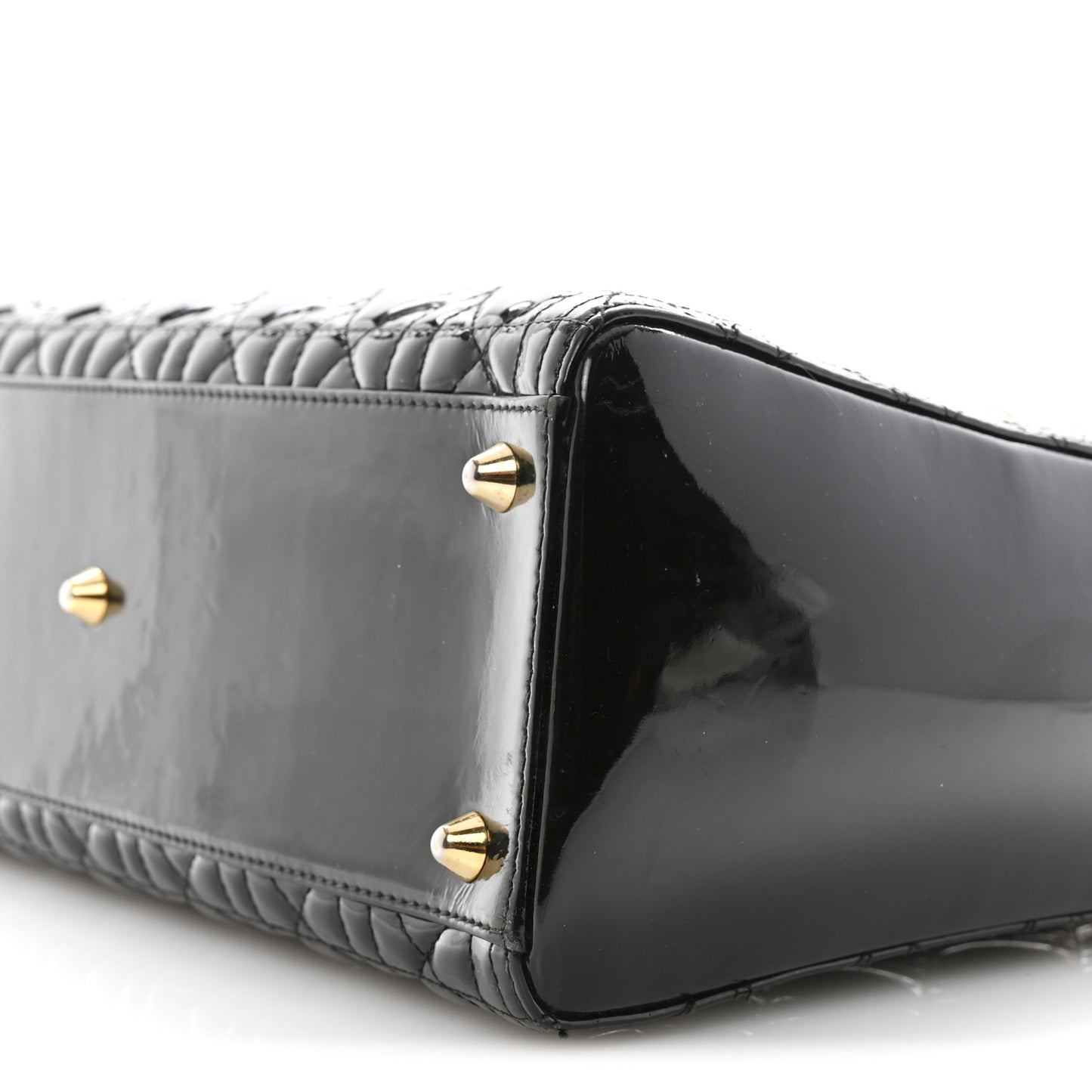 Patent Cannage Large Lady Dior Black