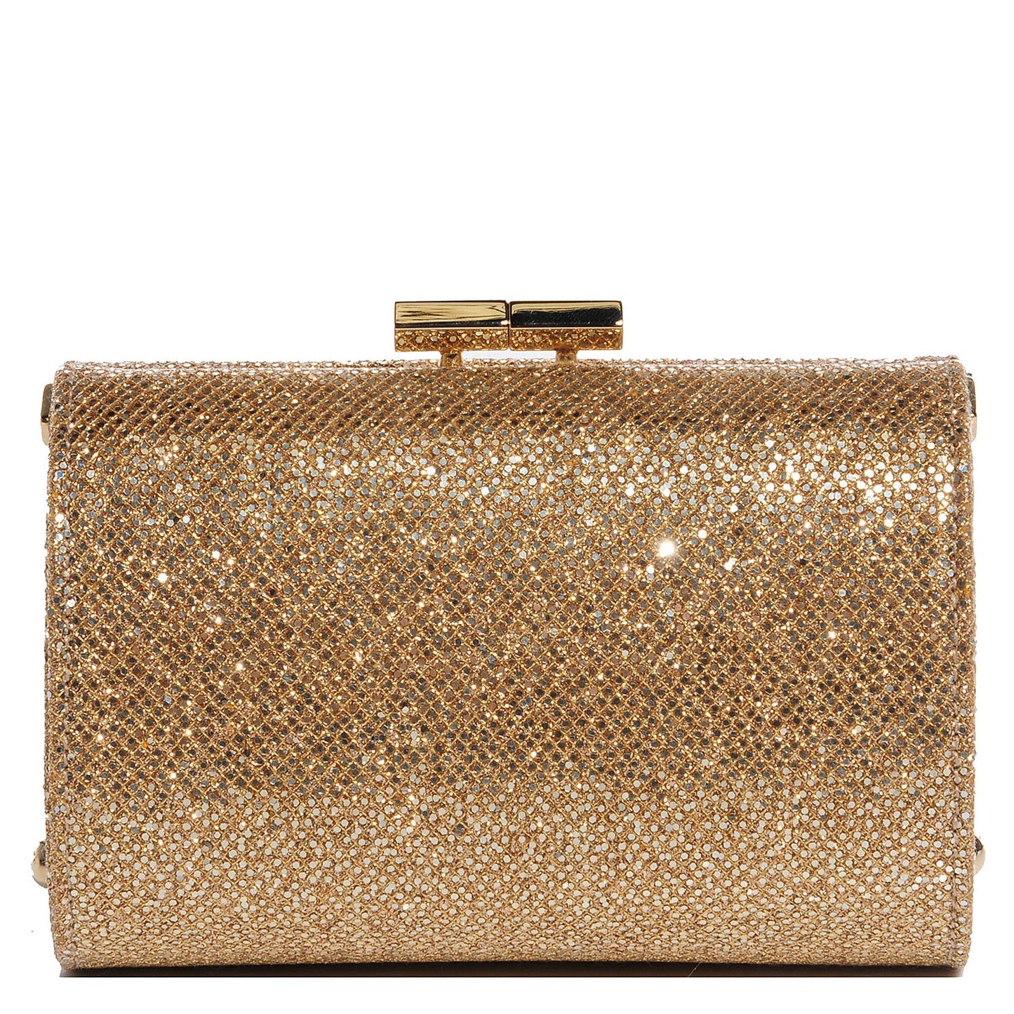 Glitter Fabric Mini Tube Clutch Gold