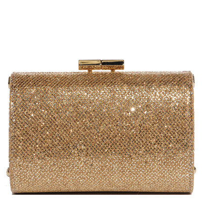 Jimmy Choo Glitter Fabric Mini Tube Clutch Gold 1 of 6