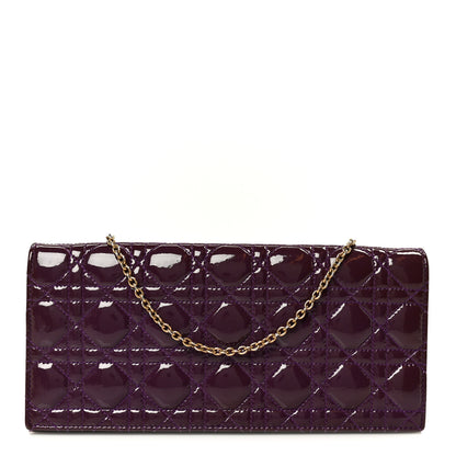 Christian Dior Patent Cannage Lady Dior Convertible Clutch Purple 1 of 12