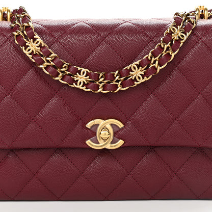 Chanel Caviar Quilted Coco First Flap Burgundy 8 of 11