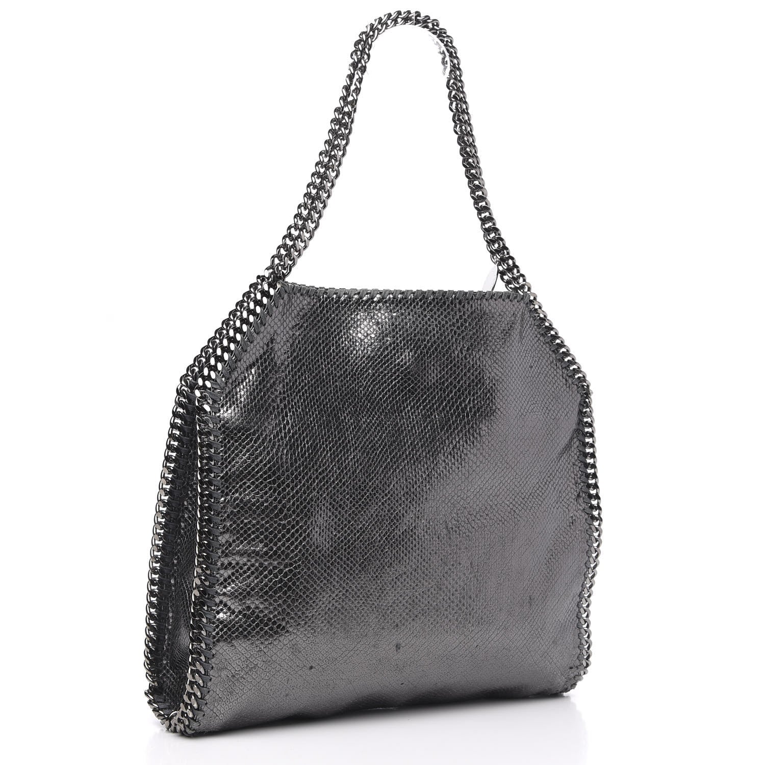 Stella McCartney Metallic Snake Print Small Falabella Tote Ruthenium 3 of 12
