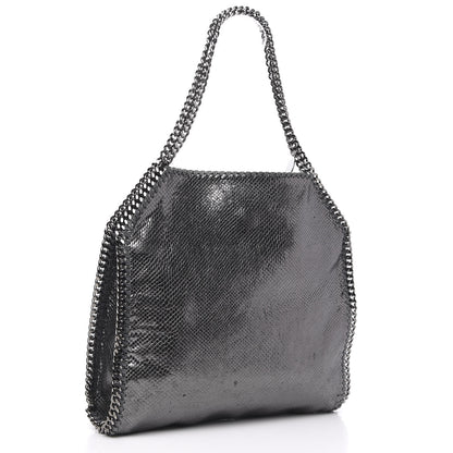 Stella McCartney Metallic Snake Print Small Falabella Tote Ruthenium 3 of 12