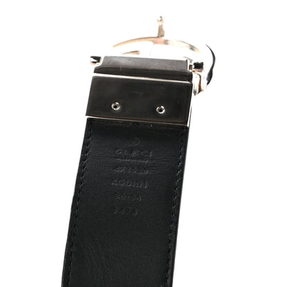 Gucci GG Supreme Monogram Selleria Calfskin Interlocking G Reversible 37mm Belt 90 36 Beige Ebony Black 5 of 8