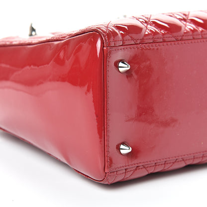 Christian Dior Patent Cannage Medium Lady Dior Red 8 of 11