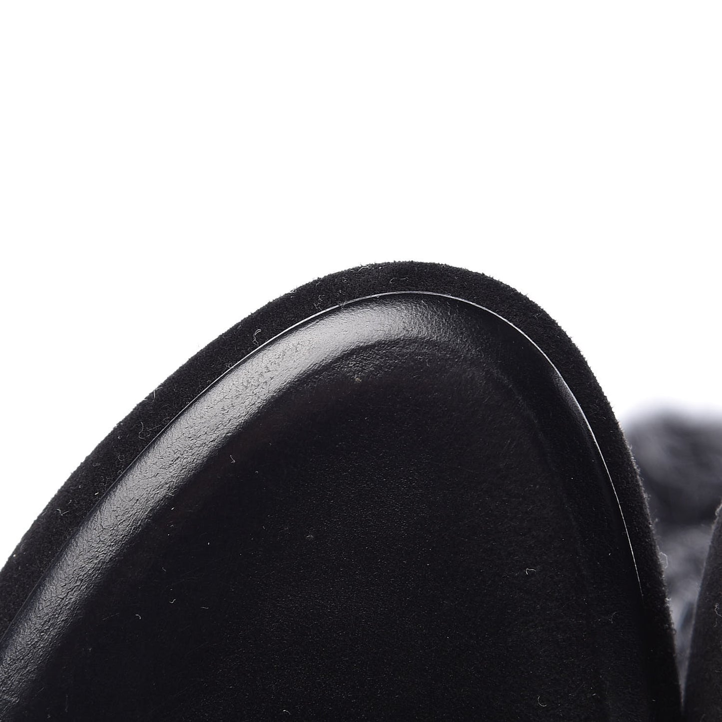 Suede Beaver Fur Glam Ankle Boots 39 Black