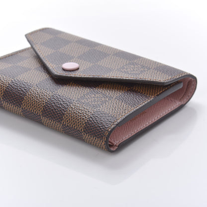 Louis Vuitton Damier Ebene Victorine Wallet Rose Ballerine 7 of 9