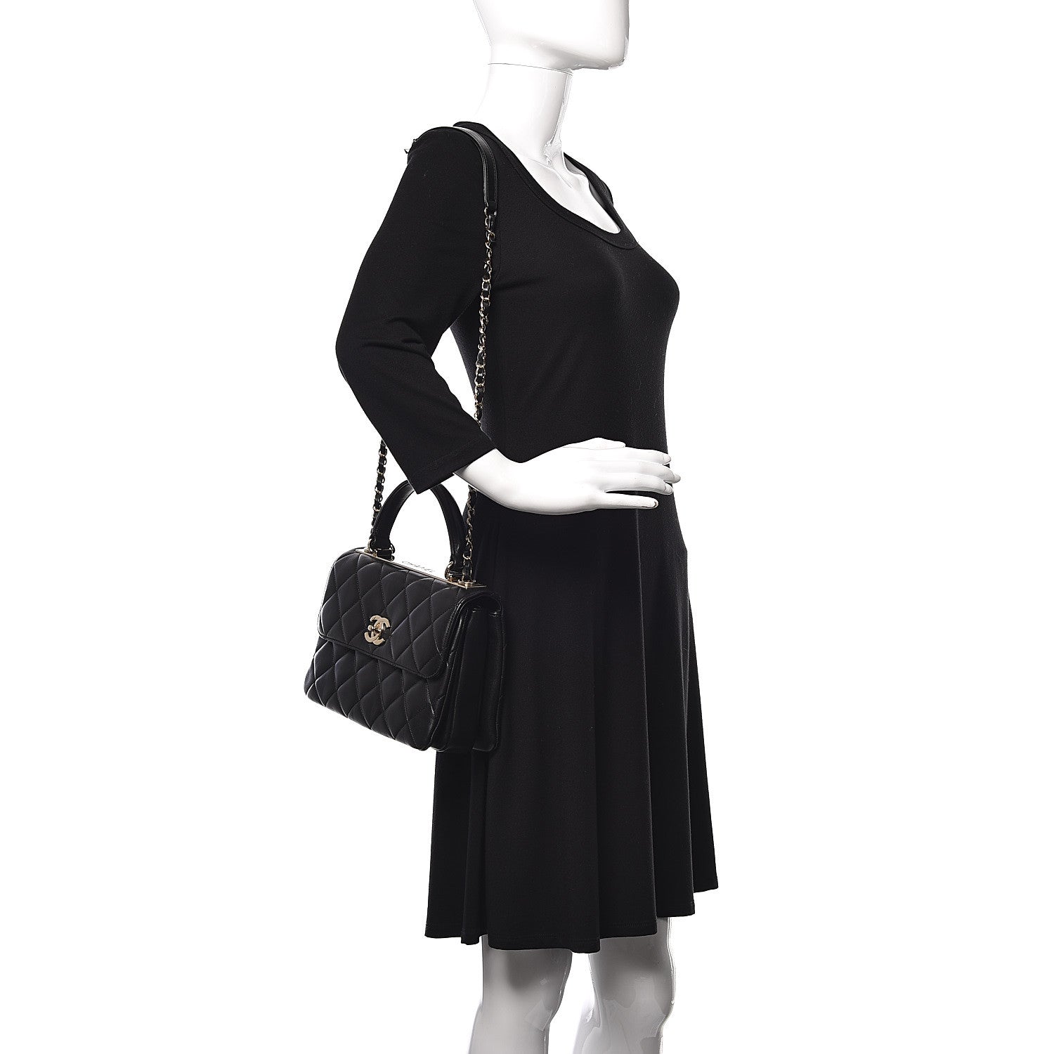 Chanel Lambskin Quilted Small Trendy CC Dual Handle Flap Bag Black 2 of 10