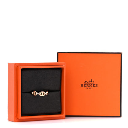 Hermes 18K Rose Gold PM Chaine D'Ancre Enchainee Ring 55 7.25 6 of 6