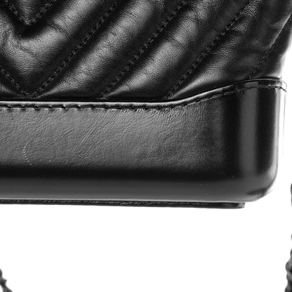 Chanel Aged Calfskin Chevron Quilted Small Gabrielle Hobo Black 14 of 14