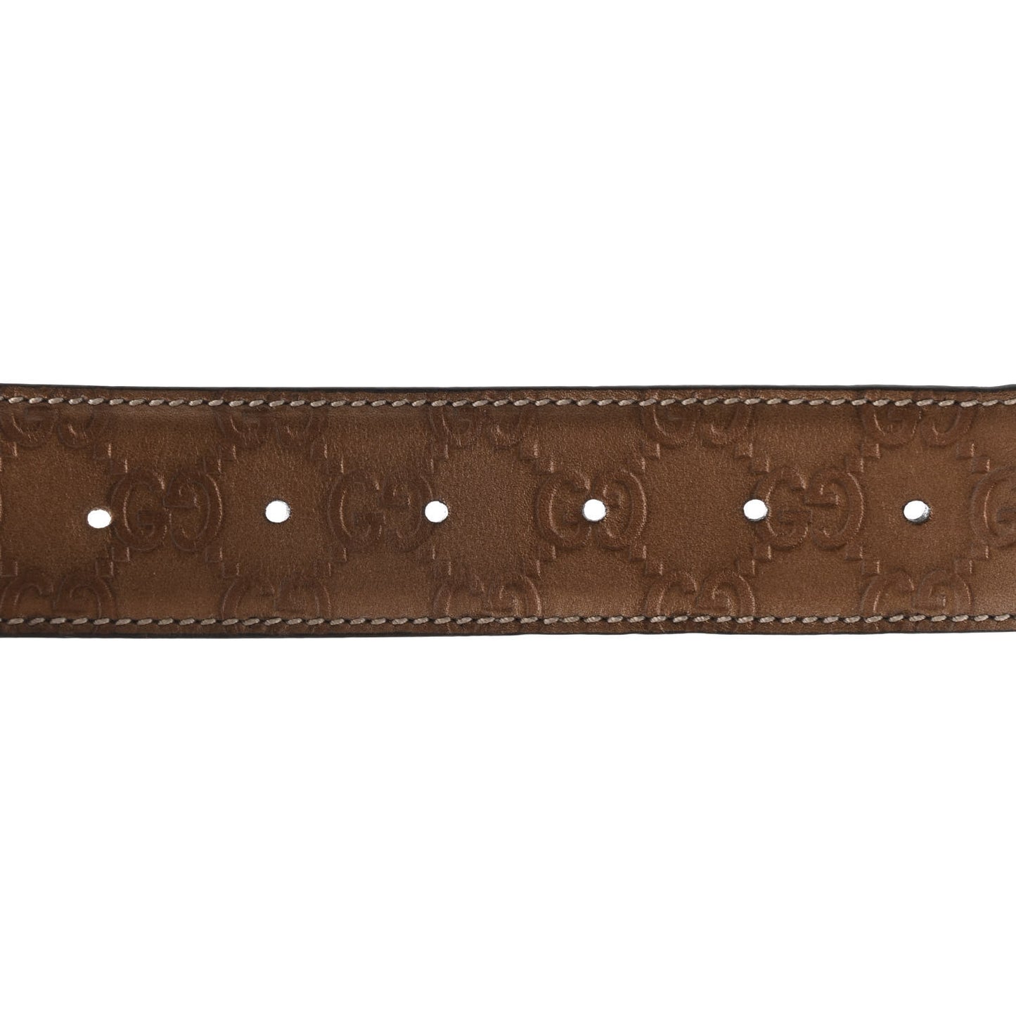 Metallic Guccissima Interlocking G Belt 120 48 Cognac Brown