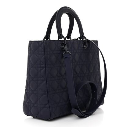 Christian Dior Ultra Matte Calfskin Cannage Large Lady Dior Purple 3 of 10