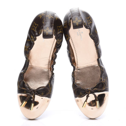 Louis Vuitton Patent Monogram Flirty Ballerina Flats 38 Gold 5 of 10