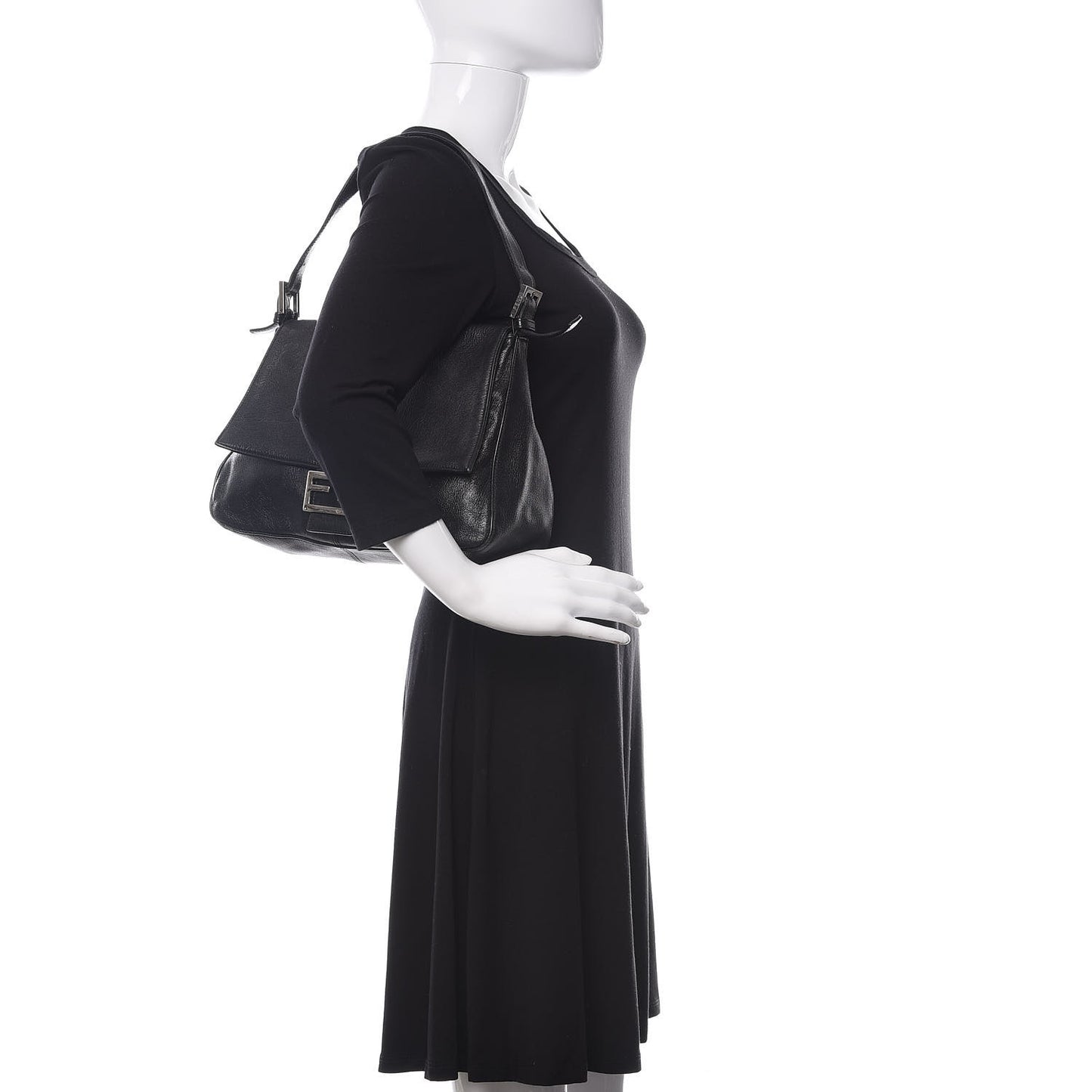 Calfskin Big Forever Mama Baguette Black