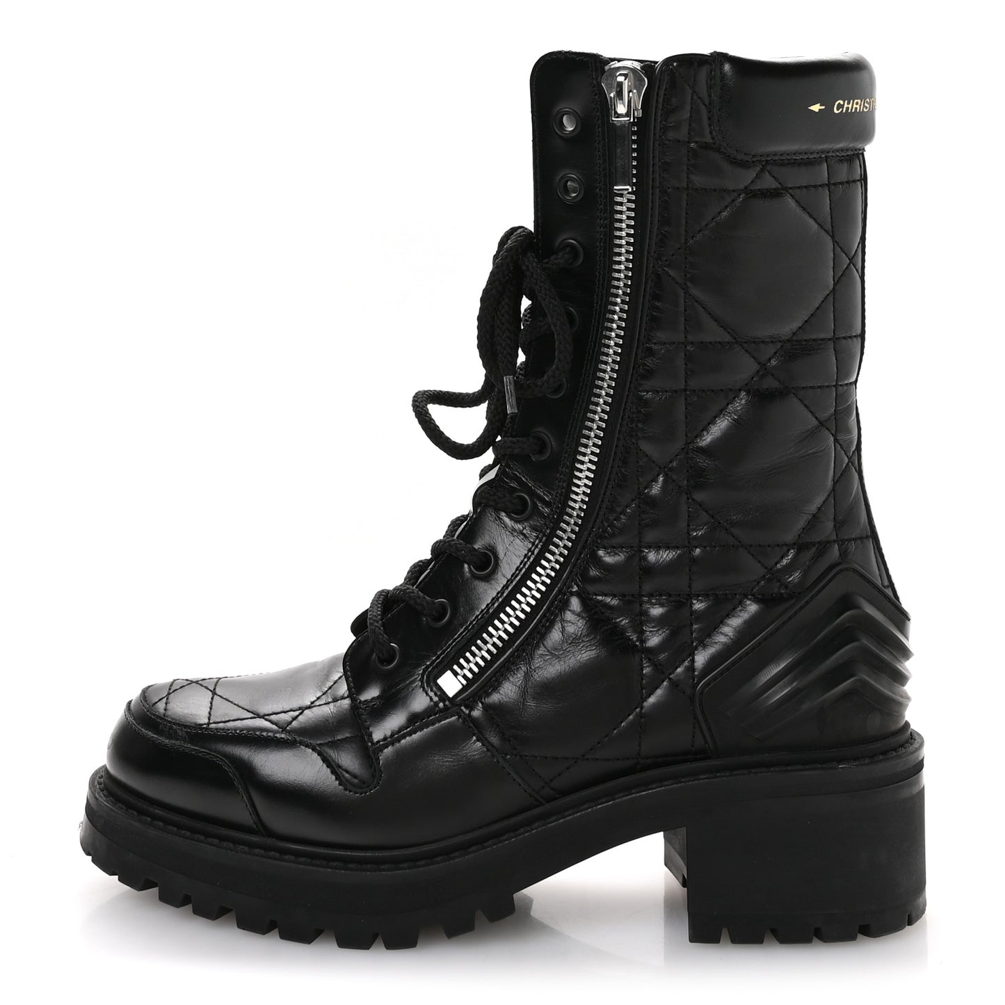 Calfskin Cannage D-Leader Ankle Boots 39.5 Black