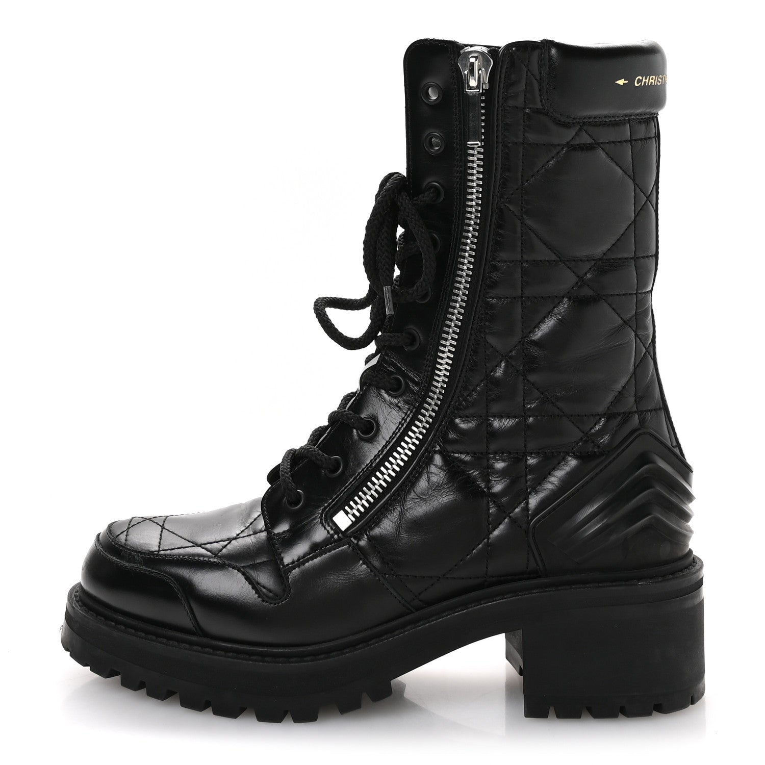 Christian Dior Calfskin Cannage D-Leader Ankle Boots 39.5 Black 1 of 11